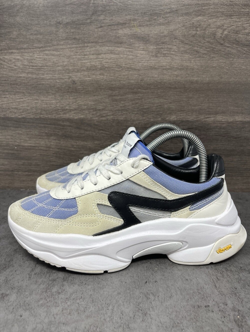Rag & Bone Retro Runner Size 7.5 Womens White Lavender Black Vibram Sneakers